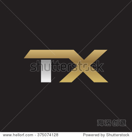 tx company linked letter logo golden silver black background