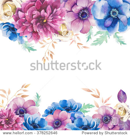 watercolor garden floral wedding invitation.