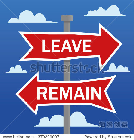 leave or remain direction arrows on a signpost as a concept for