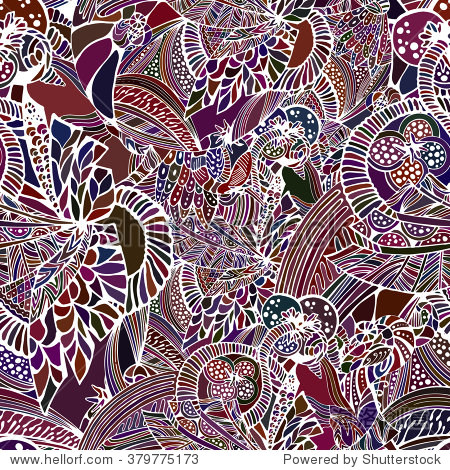illustration floral entangle,exotic pattern.