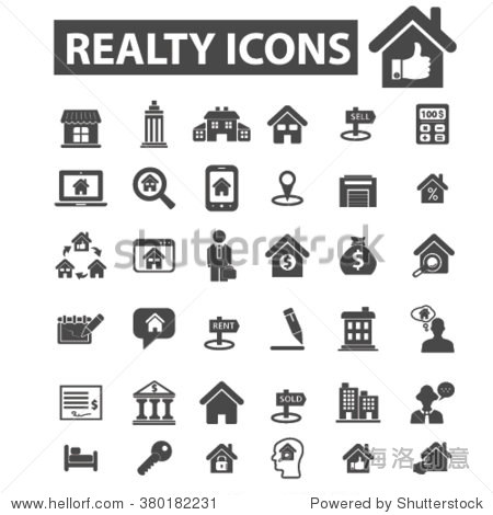 real estate icons - 图片素材 - 站酷海洛plus正版
