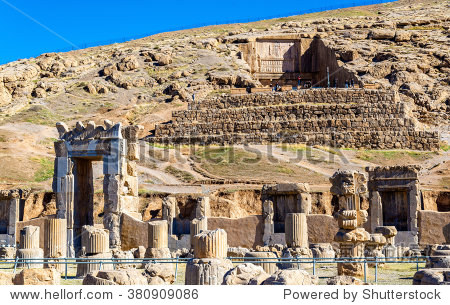 tomb of artaxerxes iii above persepolis iran