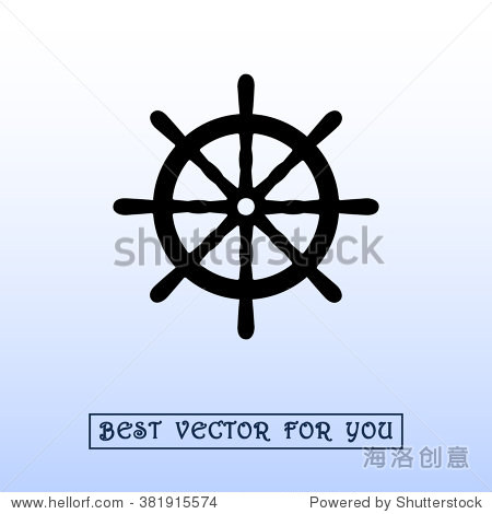 ship steering wheel sign icon vector illustration