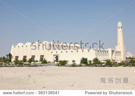 多哈的阿卜杜勒·瓦哈比大清真寺。卡塔尔、中