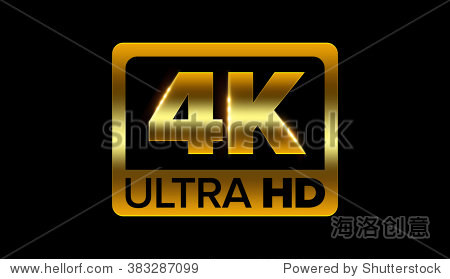 4k ultra hd icon with clipping path