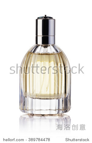 perfume bottle isolated over a white background.