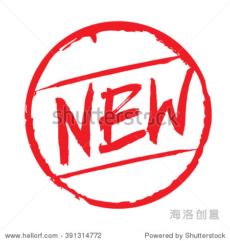 red circle stamp and sign new. vector icon