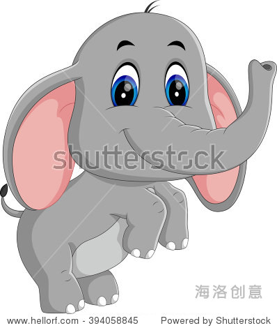 illustration of cute elephant cartoon