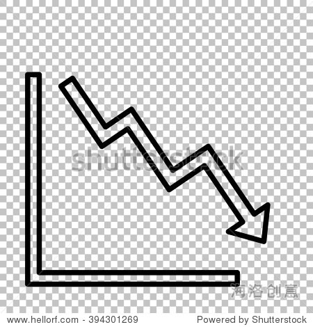 arrow pointing downwards showing crisis.