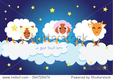 counting sheep advice as cute childish illustration.