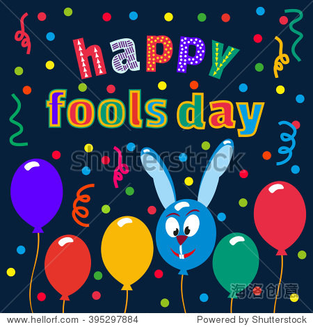happy april fools day poster card.