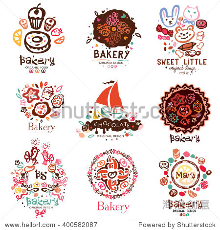 logo of the bakery symbols. illustration of a confectionery.