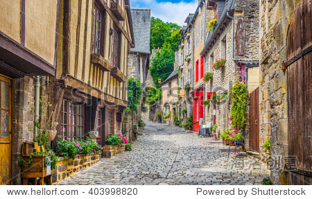 beautiful view of scenic narrow alley with historic traditional