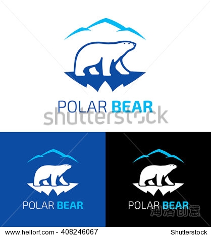 polar bear vector design logo template.