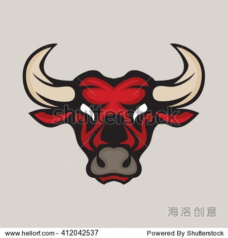 angry bull logo sign or symbol