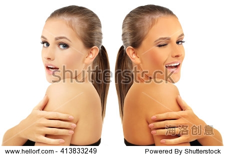 model"s face - tanned