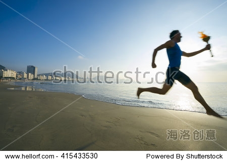 motion blur silhouette of an athlete running with
