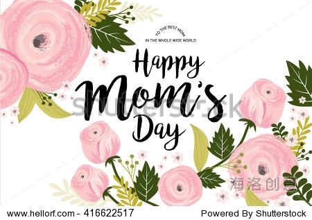 mother"s day greeting template vector/illustration