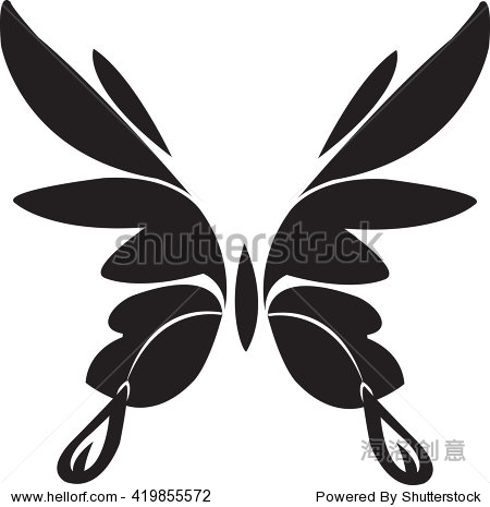 butterfly tribal tattoo black white.