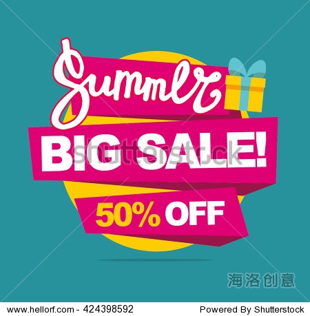 summer sale vector banner. 50%off. vector illustration.