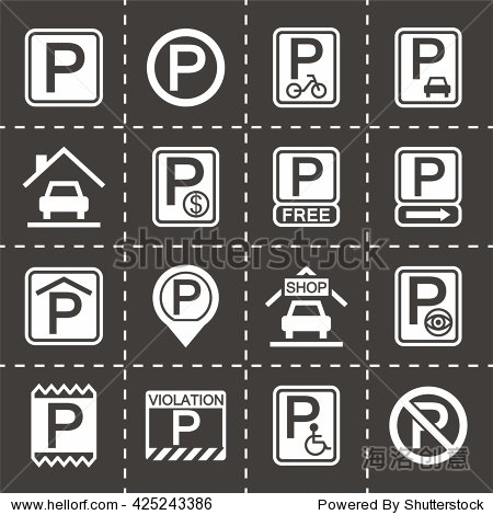 vector parking icon set - 站酷海洛 - 正版图片