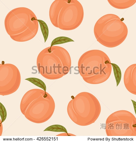 peaches with green leaves on light pink background