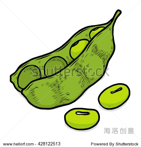 green beans / cartoon vector and illustration hand drawn style