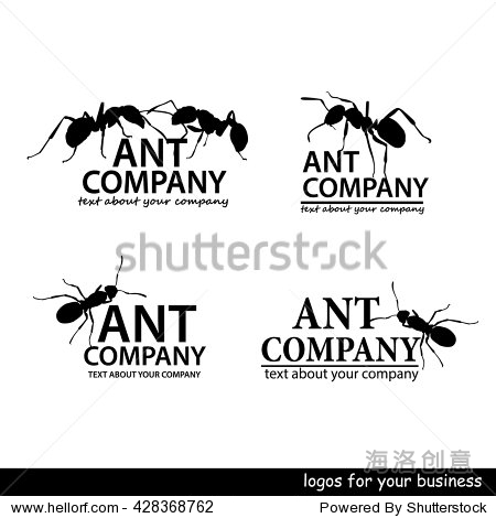 vector image of a ant design on white background , logo, symbol.