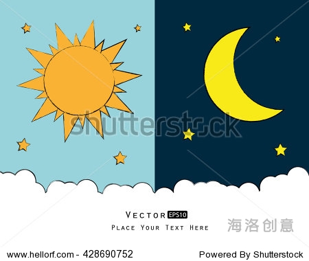 day and night vector - 站酷