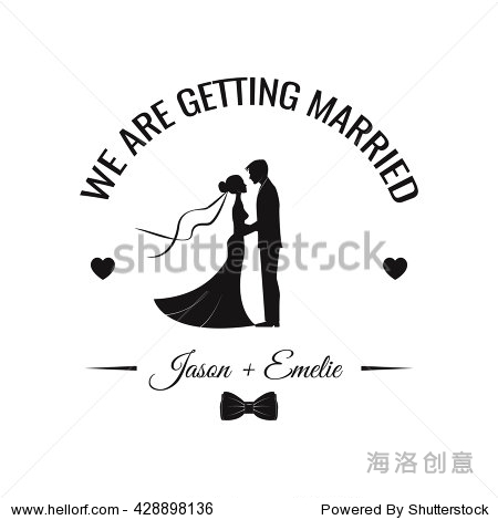 romantic label, badge, frame and banner. love forever.