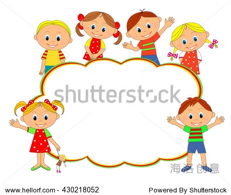 kids boys and girls smiling and waving illustration vector