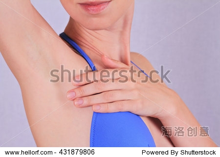 woman armpit waxing laser hair removal.