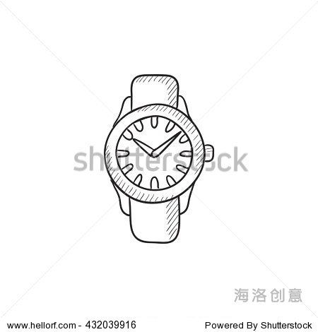 hand drawn wrist watch icon. wrist watch vector icon.
