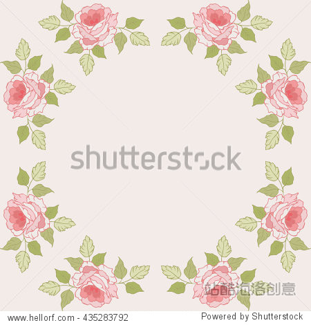 decorative frame flowers style for invitation and