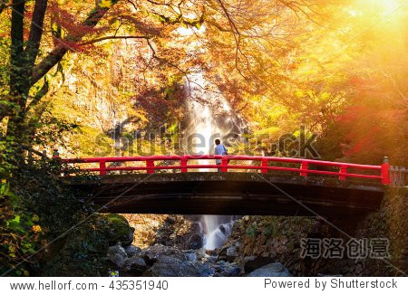 minoh waterfall in autumn season osaka japan beautiful waterfall