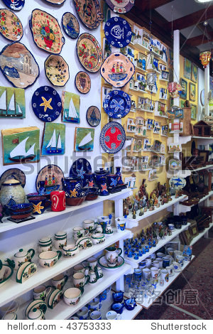 souvenir shop in ouranopolis, athos peninsula, mount athos