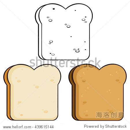 cartoon toast bread slice.