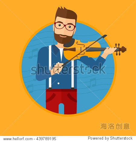 hipster man playing violin.