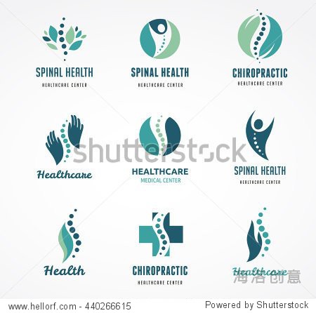 chiropractic massage back pain and osteopathy icons
