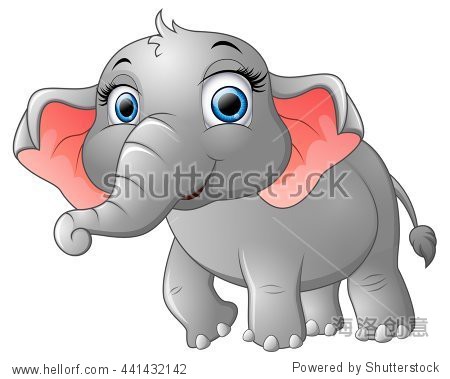 cute happy elephant cartoon