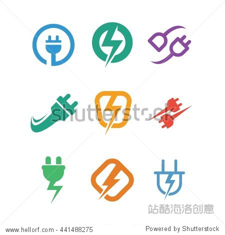 electronic electricity power energy volts logo icon vector