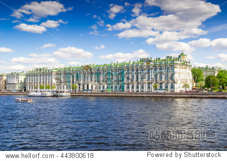Hermitage palace on the bank of Neva river, Sa