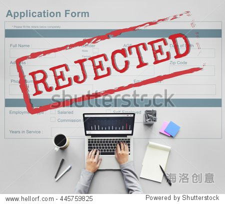 rejected declined negative document form concept