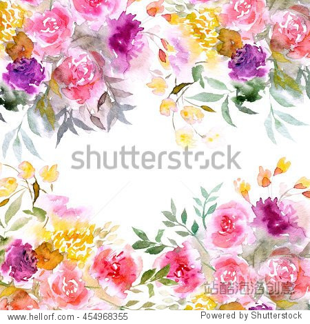 birthday card or wedding invitation. floral decorative frame.