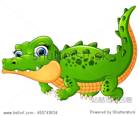 crocodile cartoon isolated on white background