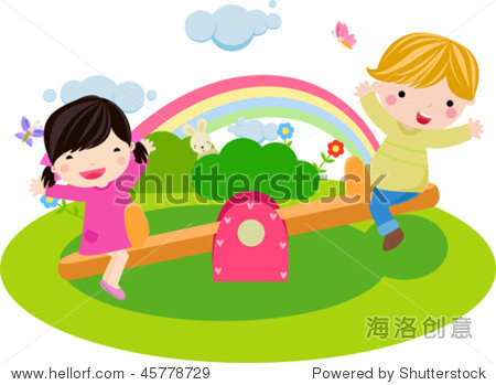 boy and girl playing seesaw 站酷海洛正版图片 视频 音乐素材