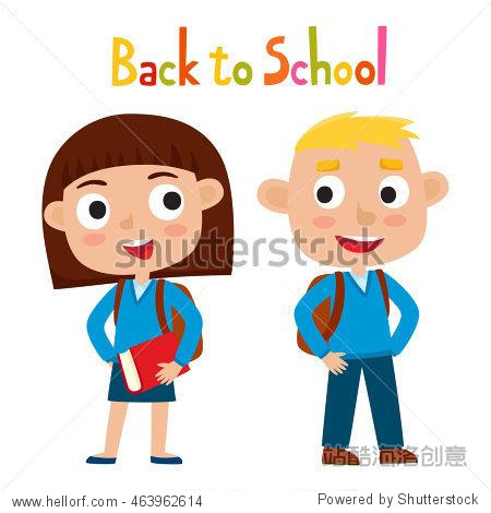 funny cartoon pupil used for child books stickers posters.