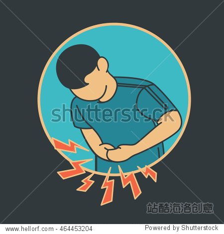 stomach ache pain logo vector icon