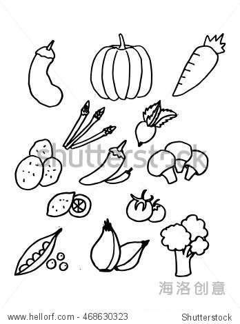 printable wall art. doodle vegetables