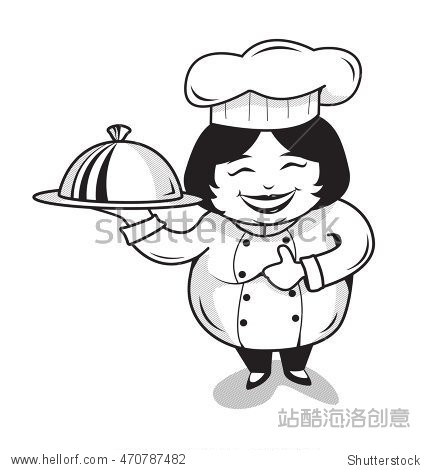 chef cook women fat food white black